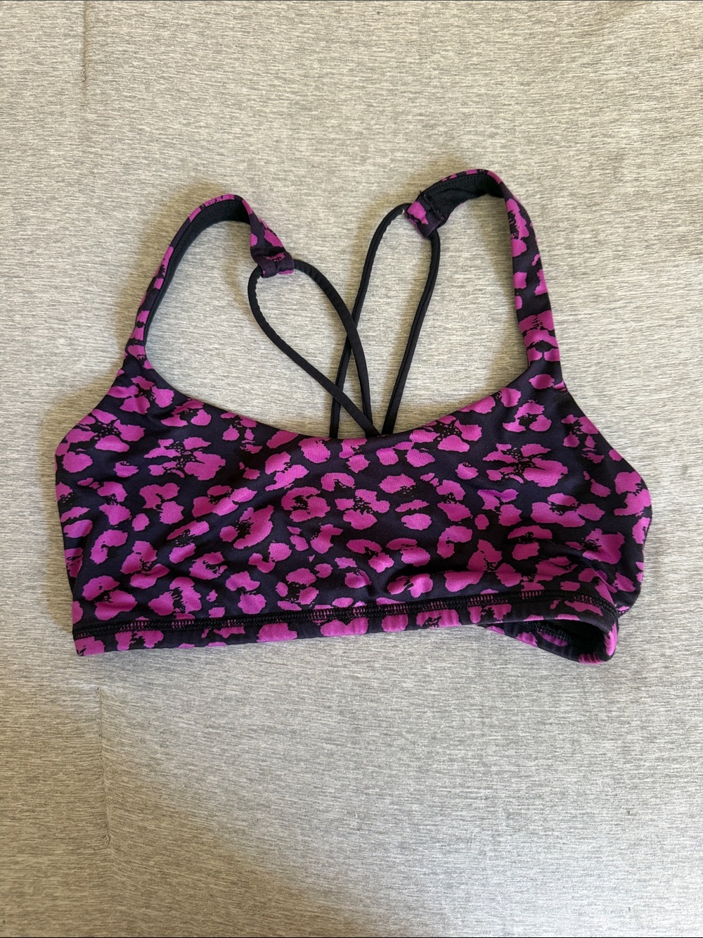 Lululemon Purple Leopard Print Strappy Bralette - Women Intimates